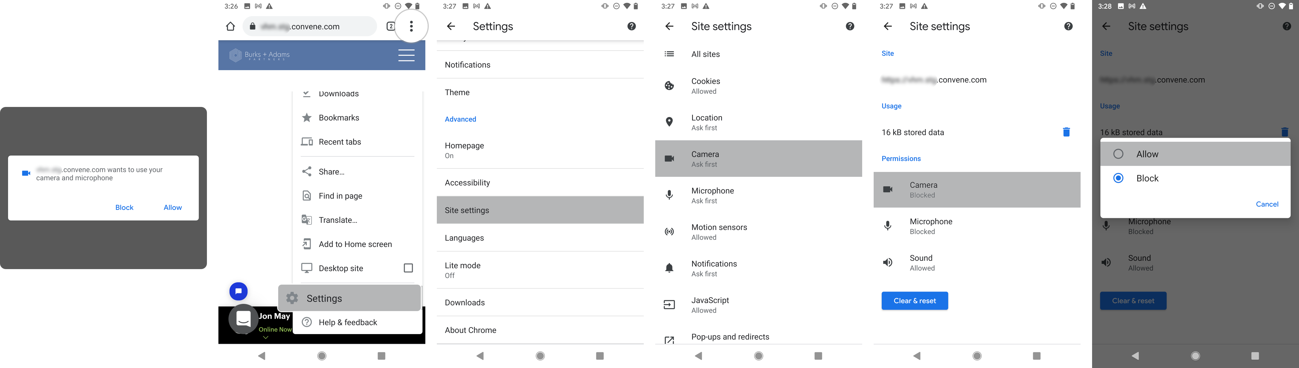 Granting Microphone and Camera Browser Permissions – Convene Support
